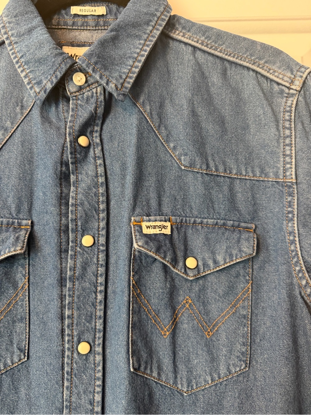 Wrangler Unisex Denim Western Shirt - Blue - Picture 2 of 4